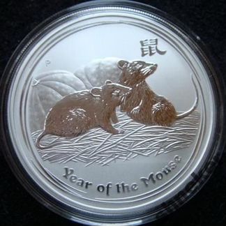 Год Крысы 2008 - Две крысы и крысенок - 4 монеты