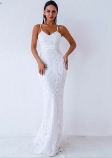 Шикарное белое платье вечернее свадебное размер S