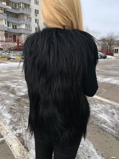 Чёрный жилет из натурального яка
