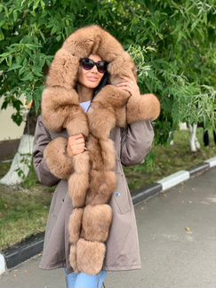 Парка женская с натуральным мехом