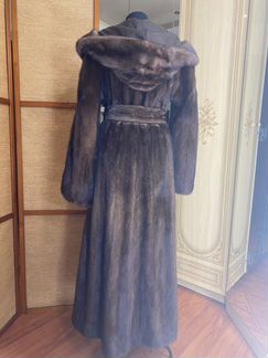 Шуба норковая с капюшоном