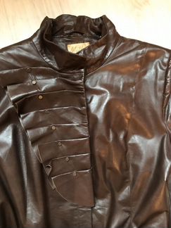 Кожаный плащ 50 размер