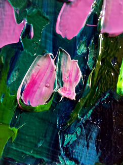 Картина маслом с цветами. 