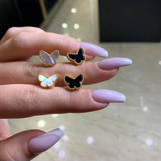 Серьги Van Cleef новые бабочки