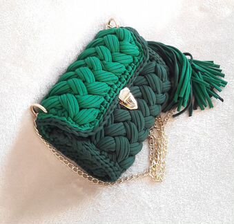 Вязаные сумки из трикотажной пряжи