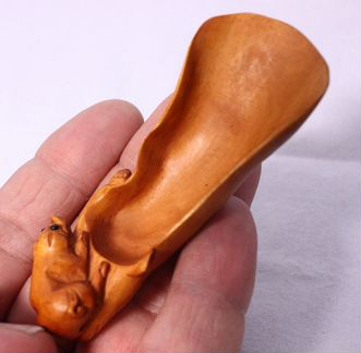 Совочек Свинья - Самшит ручная работа Окимоно ru07