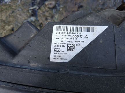 Фара левая Audi A6 дорестайлинг 2011-2014 ксенон