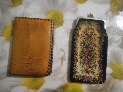 Кошельки кожа, очечник гобелен СССР 70е гг. Б/У