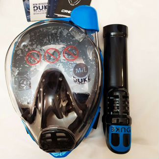 Полнолицевая маска cressi duke размер M/L синяя