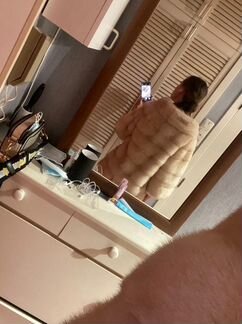 Шуба норковая бежевая