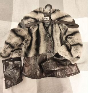 Куртка кожаная меховая шиншилла
