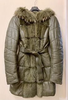 Кожана зимняя куртка