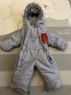 Комбинезон - конверт серый Звездочки. Размер 74-80