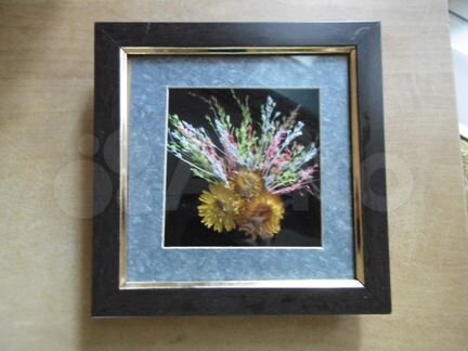 Пано объемное из сухоцветов