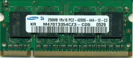 Память для ноутбуков sodimm DDR2 256Mb