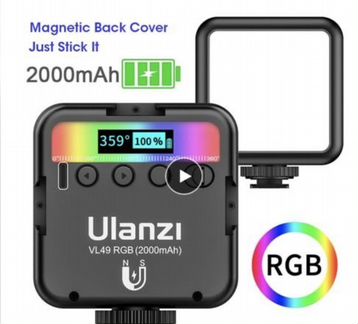 Накамерный свет Ulanzi VL49 с аккумулятором RGB