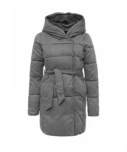 Куртка-пальто пуховик серая матовая