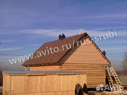 Сруб 5x6 + 2 м. Двускатная крыша с мансардой