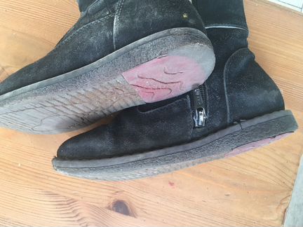 Замшевые утеплённые детские сапожки 27-28р