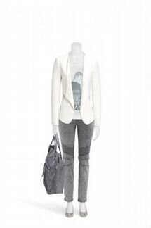 Белый пиджак Германия, новый, с молниями, 6010