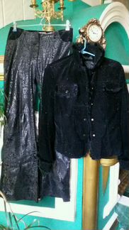 Двойка велюр с эфф. кожи/мех. Gold Star. Стамбул