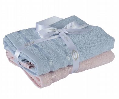 Полотенце Nisa Цвет: Пудра, Голубой (50х90 см - 2 шт)