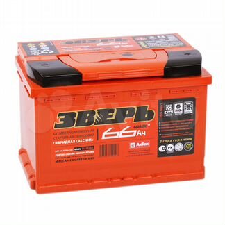 Аккумулятор 6ст -66 Ач Зверь, о/п