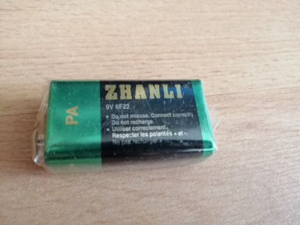 Батарейка Zhanli 6F22 9V