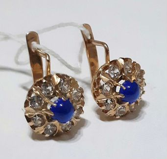 Золотые серьги Малинки СССР