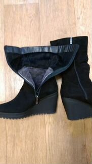 Сапоги женские замшевые зимние на платформе. 38 ра
