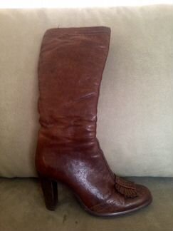 Сапоги кожаные,натуральный мех38р