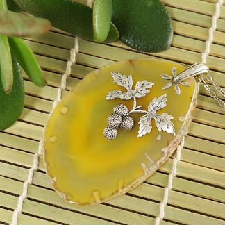 Подвеска Желтая ягода (желтый срез агата)