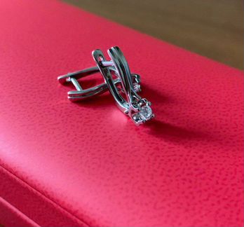 Серьги белое золото с бриллиантами