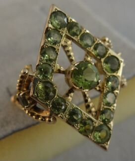 Кольцо Золото 585 Хризолиты