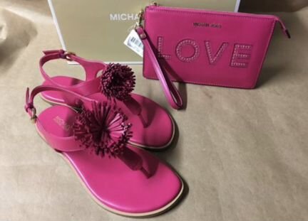 Сандалии Michael Kors ultra pink шлепки оригинал
