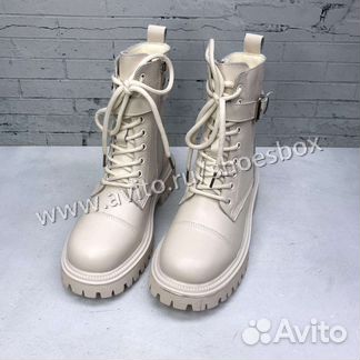 Ботинки белые Зима натуральная кожа