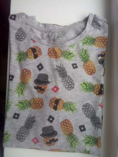 Футболка ананасами. Италия хлопок органический