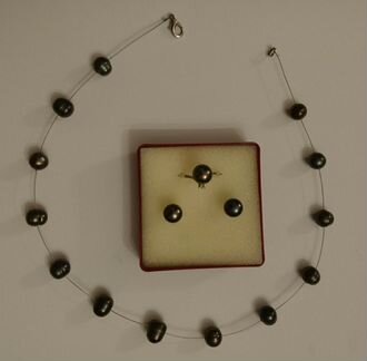 Комплект украшений из натурального жемчуга