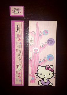 Канцтовары Hello Kitty блокнот линейка точилка