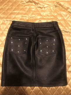 Юбка кожаная