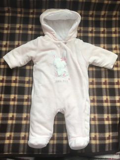 Утепленный комбинезон mothercare, розовый, на 1-3